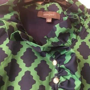 Blue and Green Sawyer brand dress size large